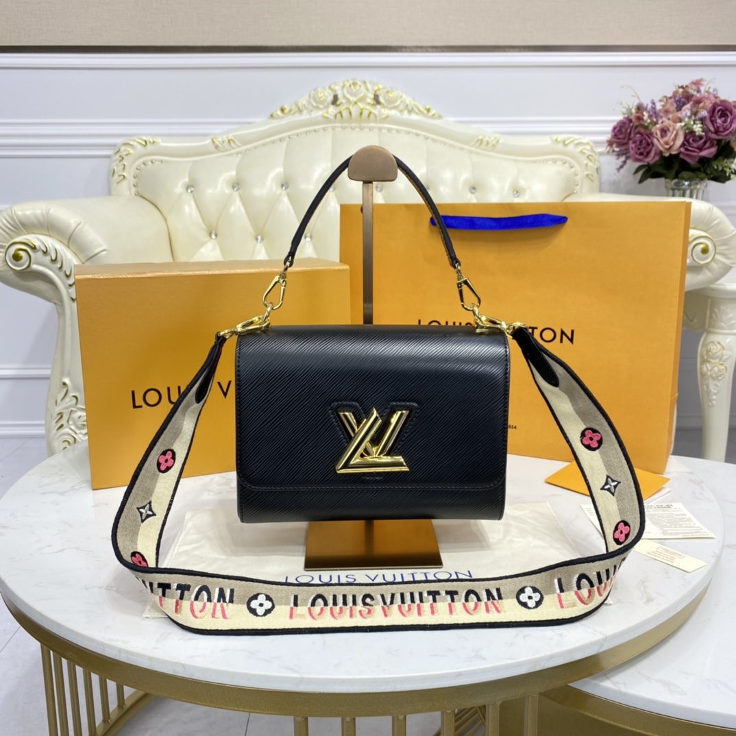 Louis Vuitton TWIST MM Handbag Epi Leather M57505 Black